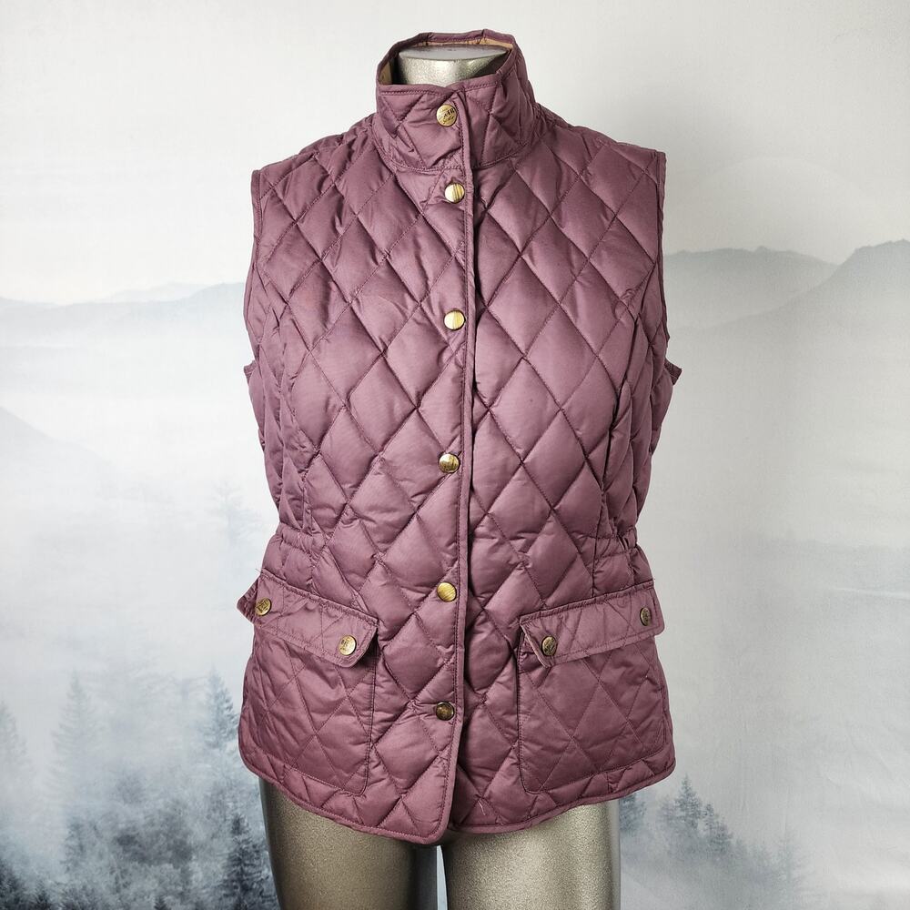 Eddie Bauer Seattle Goose Down Purple Quilted Mock Neck Vest | Women's Medium